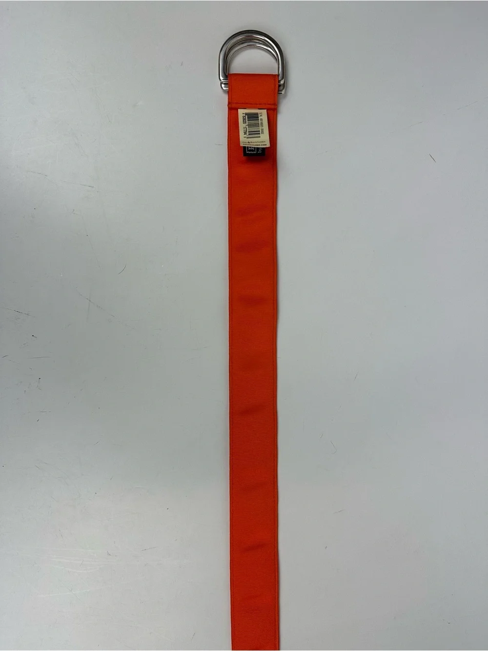 Polo by Ralph Lauren Bright Orange Canvas D-Ring Ribbon Belt